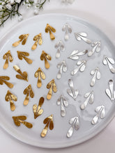 Load image into Gallery viewer, 18K Gold/925 Sterling Silver Plated Leaf Charm with One Hole
