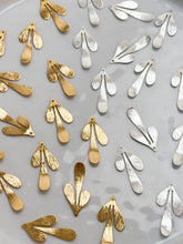 Load image into Gallery viewer, 18K Gold/925 Sterling Silver Plated Leaf Charm with One Hole
