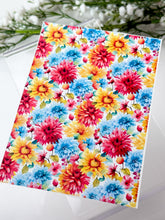 Load image into Gallery viewer, Transfer Paper 621 Red, Blue &amp; Yellow Florals | Image Water Transfer

