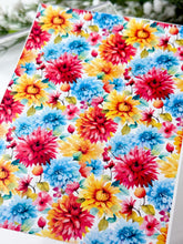 Load image into Gallery viewer, Transfer Paper 621 Red, Blue &amp; Yellow Florals | Image Water Transfer
