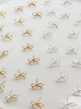 Load image into Gallery viewer, 18K Real Gold/925 Sterling Silver Plated Bow Ribbon Knot Stud Posts with 925 Sterling Silver Pins
