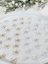 Load image into Gallery viewer, 18K Real Gold/925 Sterling Silver Plated Bow Ribbon Knot Stud Posts with 925 Sterling Silver Pins
