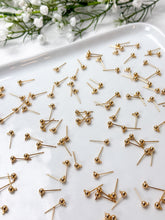 Load image into Gallery viewer, High-Quality 18K Gold Plated Brass Ball End Posts with Horizontal Loop 30pcs/bag
