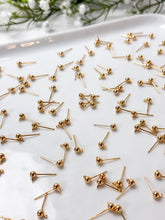 Load image into Gallery viewer, High-Quality 18K Gold Plated Brass Ball End Posts with Horizontal Loop 30pcs/bag
