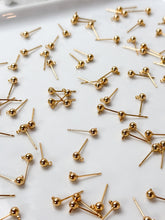 Load image into Gallery viewer, High-Quality 18K Gold Plated Brass Ball End Posts with Horizontal Loop 30pcs/bag
