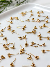 Load image into Gallery viewer, High-Quality 18K Gold Plated Brass Ball End Posts with Horizontal Loop 30pcs/bag
