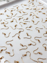 Load image into Gallery viewer, High-Quality 18K Shiny Gold Plated Brass Earring Fish Hooks 30pcs/bag
