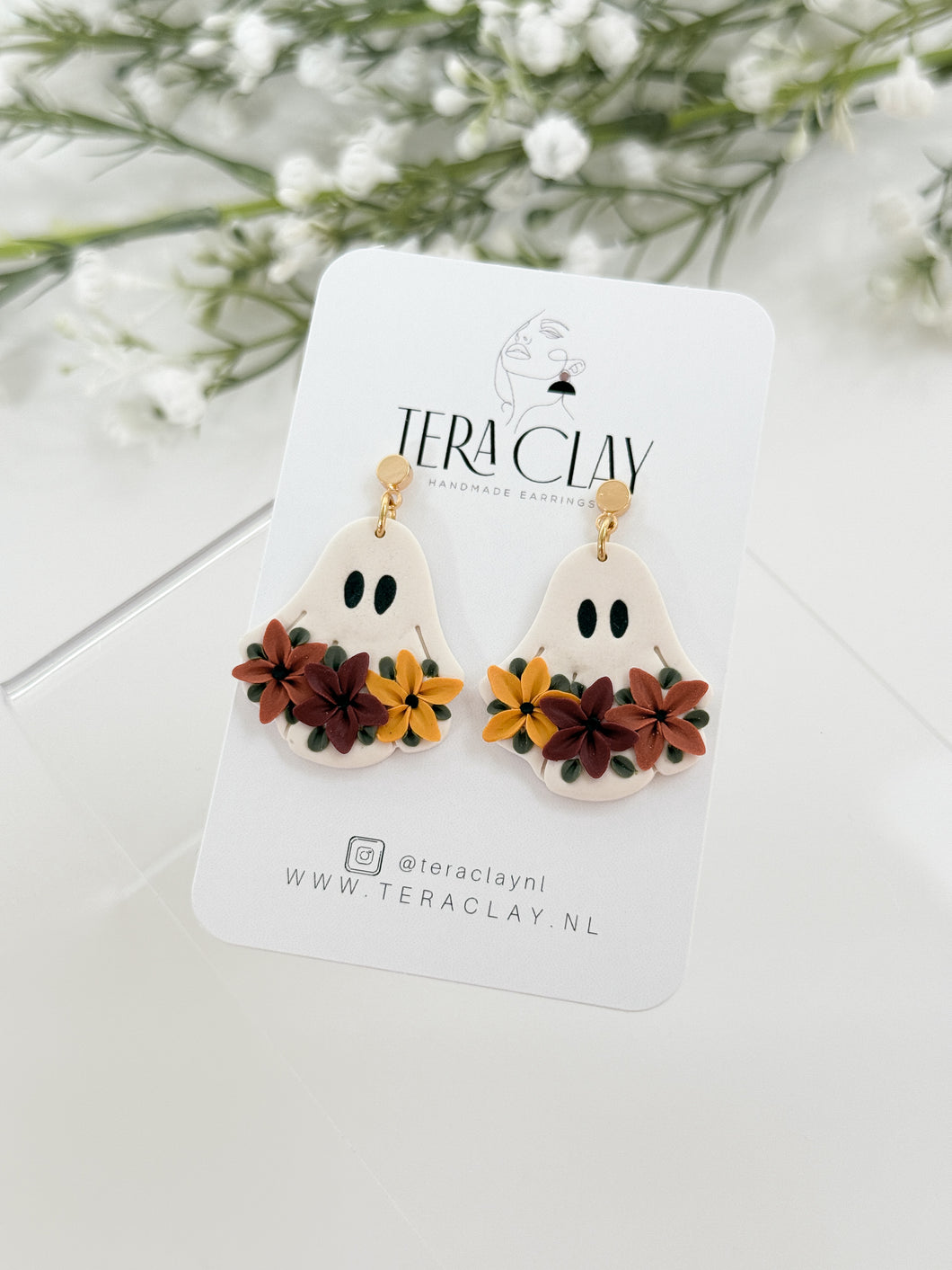 The Floral Ghost Dangles (also in silver)