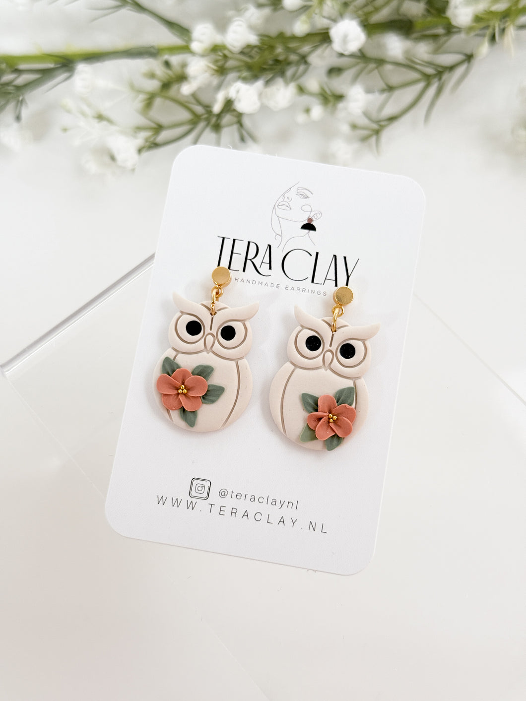 The Floral Owl Dangles (also in silver)