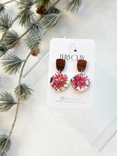 Load image into Gallery viewer, The Poinsettia Wooden Dangles (also in silver)
