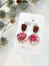 Load image into Gallery viewer, The Poinsettia Wooden Dangles (also in silver)
