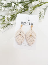 Load image into Gallery viewer, The Double Leafy Fall Dangles in Ivory White (also in silver)
