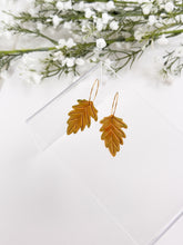 Load image into Gallery viewer, The Fall Leaf Hoops In Mustard (also in silver)
