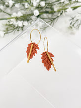 Load image into Gallery viewer, The Fall Leaf Hoops In TerraCotta (also in silver)
