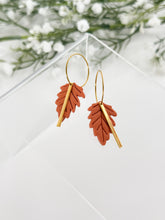 Load image into Gallery viewer, The Fall Leaf Hoops In TerraCotta (also in silver)
