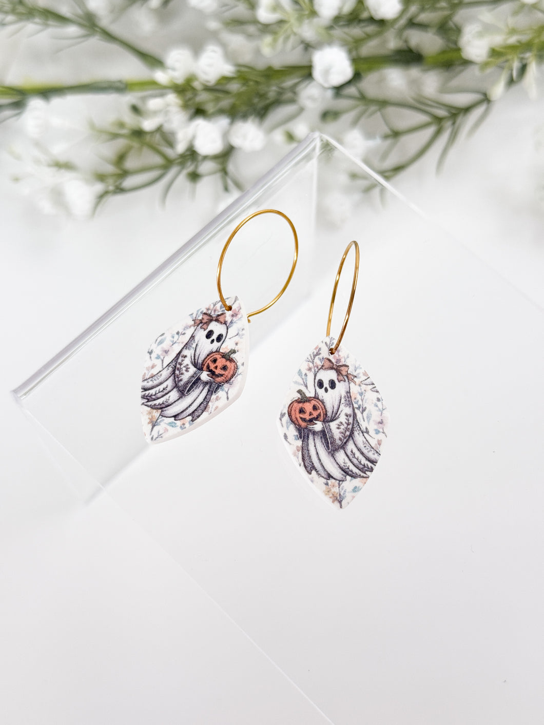 The Coquette Ghost Rhombus Hoops (also in silver)