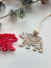 Load image into Gallery viewer, Bear Folk Art Christmas Tree Ornament Polymer Clay Cutter PCC1866
