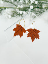 Load image into Gallery viewer, The Classic Maple Leaf Hoops (also in silver)
