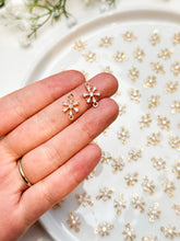 Load image into Gallery viewer, 18K Real Gold Plated Zircon Snowflake Connector with Two Loops
