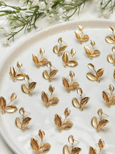 Load image into Gallery viewer, 18K Real Gold Plated Leaves Stud Posts with Stainless Steel Pins
