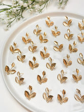 Load image into Gallery viewer, 18K Real Gold Plated Leaves Stud Posts with Stainless Steel Pins
