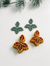 Load image into Gallery viewer, Duo Holly Leaf Dangle Christmas Polymer Clay Cutter
