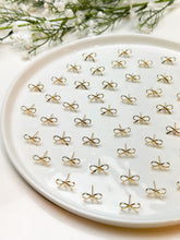 Load image into Gallery viewer, 18K Real Gold Plated Bow Ribbon Knot Stud Posts with 925 Sterling Silver Pins
