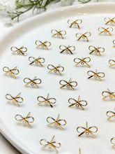 Load image into Gallery viewer, 18K Real Gold Plated Bow Ribbon Knot Stud Posts with 925 Sterling Silver Pins
