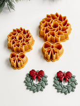 Load image into Gallery viewer, Wreath &amp; Bow Set Christmas Polymer Clay Cutters 2025
