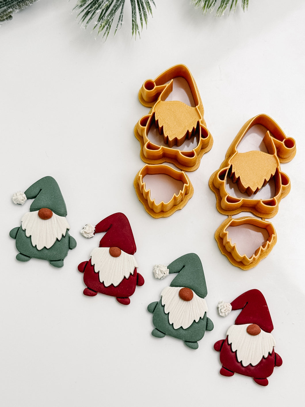 Gnome Set Christmas Polymer Clay Cutters 2025