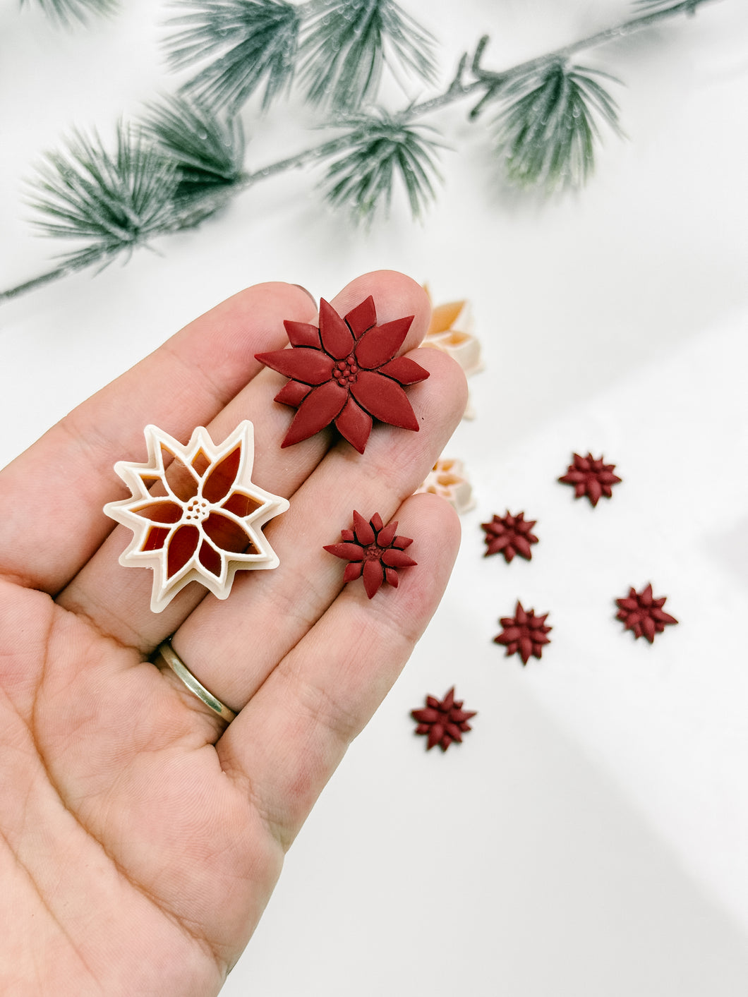 Poinsettia Christmas Flower Polymer Clay Cutter