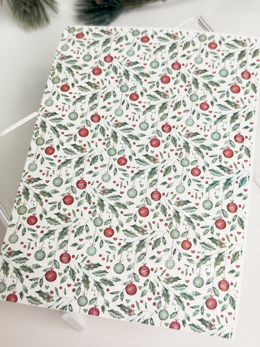 Transfer Paper Sheet 535 Holly Baubles | Image Water Transfer