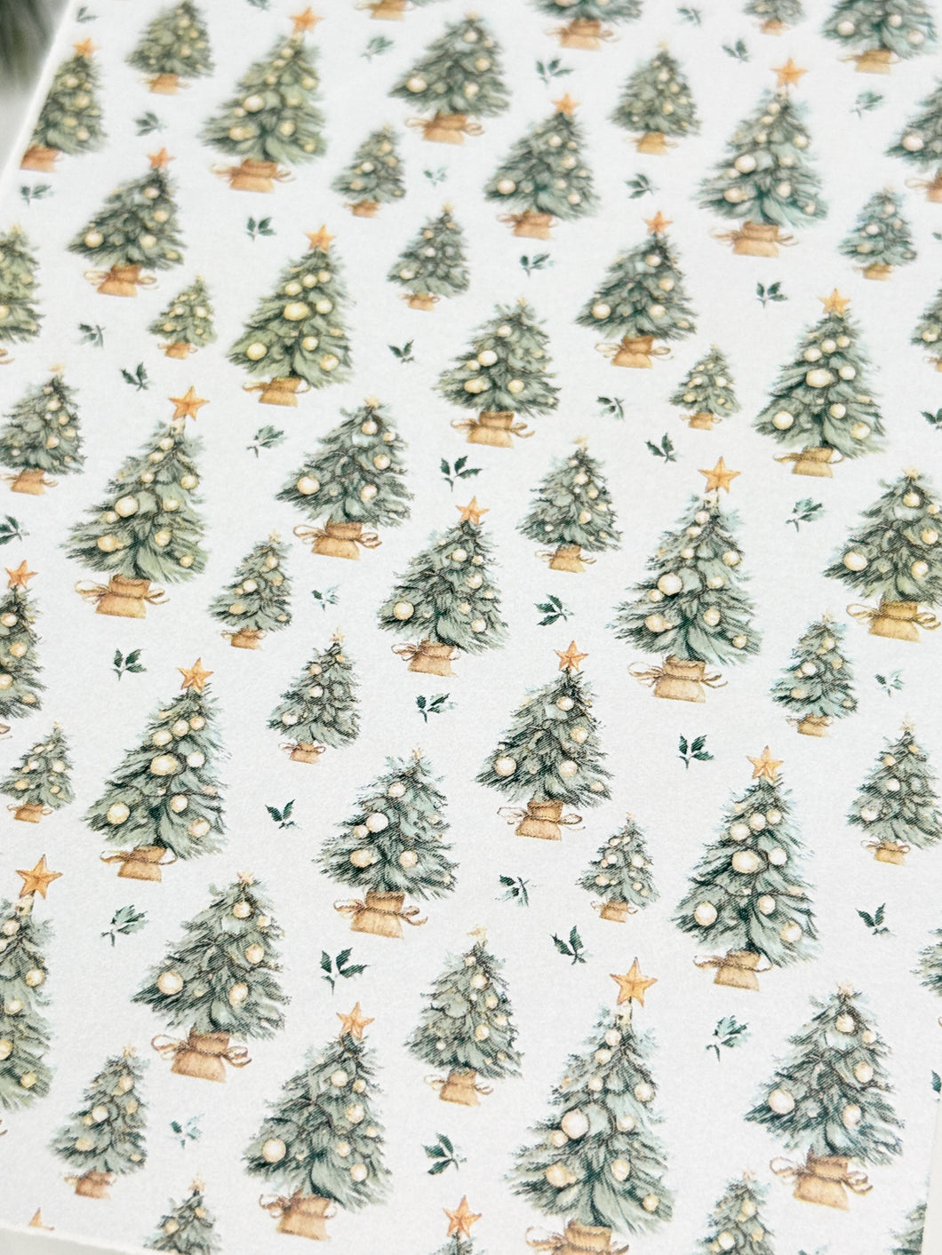 Transfer Paper Sheet 551 Christmas Boho Trees | Image Water Transfer
