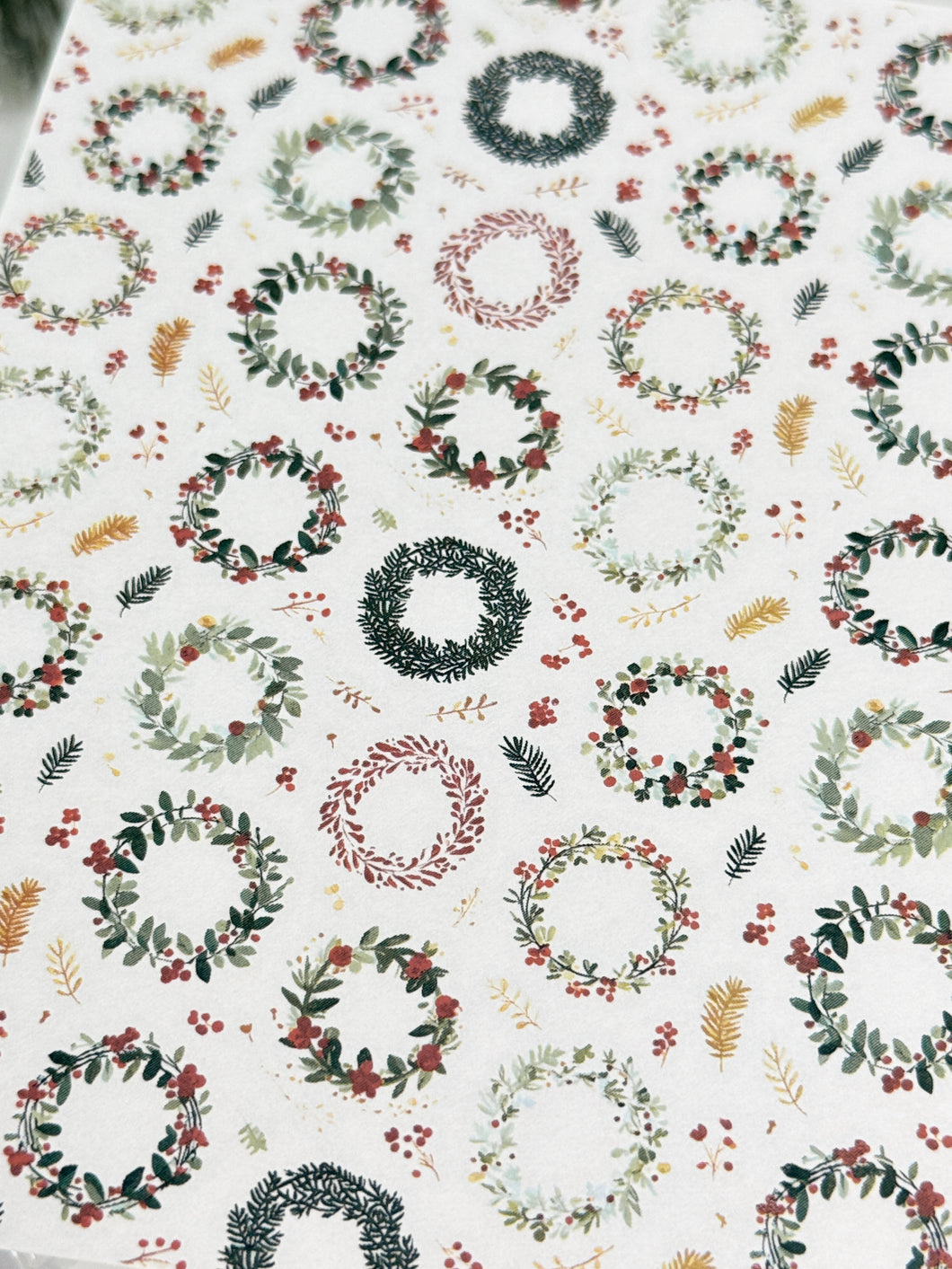 Transfer Paper Sheet 561 Classic Christmas Wreaths | Image Water Transfer