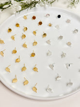 Load image into Gallery viewer, 18K Real Gold/925 Sterling Silver Plated Hexagon with 925 Sterling Silver Stud Posts
