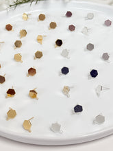 Load image into Gallery viewer, 18K Real Gold/925 Sterling Silver Plated Hexagon with 925 Sterling Silver Stud Posts
