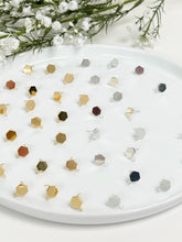 Load image into Gallery viewer, 18K Real Gold/925 Sterling Silver Plated Hexagon with 925 Sterling Silver Stud Posts
