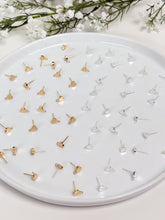 Load image into Gallery viewer, 18K Real Gold / 925 Sterling Silver Plated Heart Posts with 925 Sterling Silver Stud Posts

