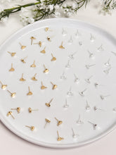 Load image into Gallery viewer, 18K Real Gold / 925 Sterling Silver Plated Heart Posts with 925 Sterling Silver Stud Posts
