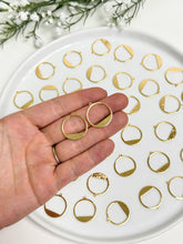Load image into Gallery viewer, 18K Gold Plated Hollow Circle Pendant Charm with One Hole
