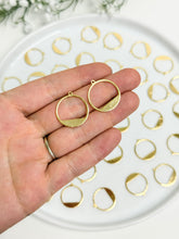 Load image into Gallery viewer, 18K Gold Plated Hollow Circle Pendant Charm with One Hole
