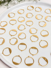 Load image into Gallery viewer, 18K Gold Plated Hollow Circle Pendant Charm with One Hole
