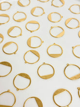 Load image into Gallery viewer, 18K Gold Plated Hollow Circle Pendant Charm with One Hole
