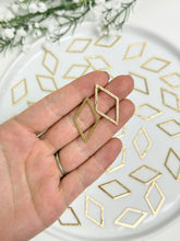 Load image into Gallery viewer, 18K Gold Plated Textured Brass Rhombus Bezel
