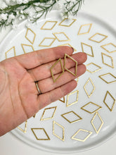 Load image into Gallery viewer, 18K Gold Plated Textured Brass Rhombus Bezel
