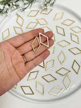 Load image into Gallery viewer, 18K Gold Plated Textured Brass Rhombus Bezel
