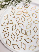 Load image into Gallery viewer, 18K Gold Plated Textured Brass Rhombus Bezel
