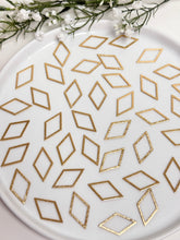 Load image into Gallery viewer, 18K Gold Plated Textured Brass Rhombus Bezel
