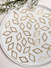 Load image into Gallery viewer, 18K Gold Plated Textured Brass Rhombus Bezel
