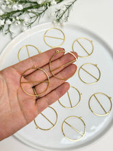 Load image into Gallery viewer, 18K Gold Plated Textured Brass Circle Bezel Charm
